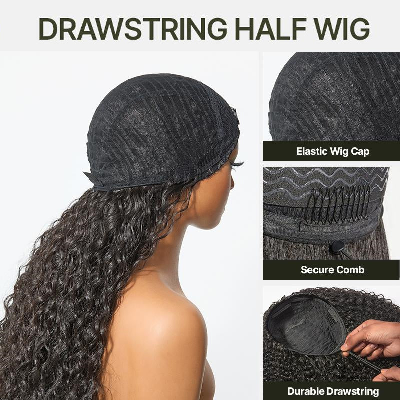 AQA 26" Ready-to-Wear Curly Half Wig – Natural Shaggy Waves