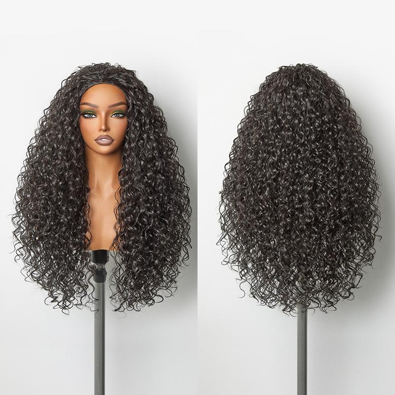AQA 26" Ready-to-Wear Curly Half Wig – Natural Shaggy Waves