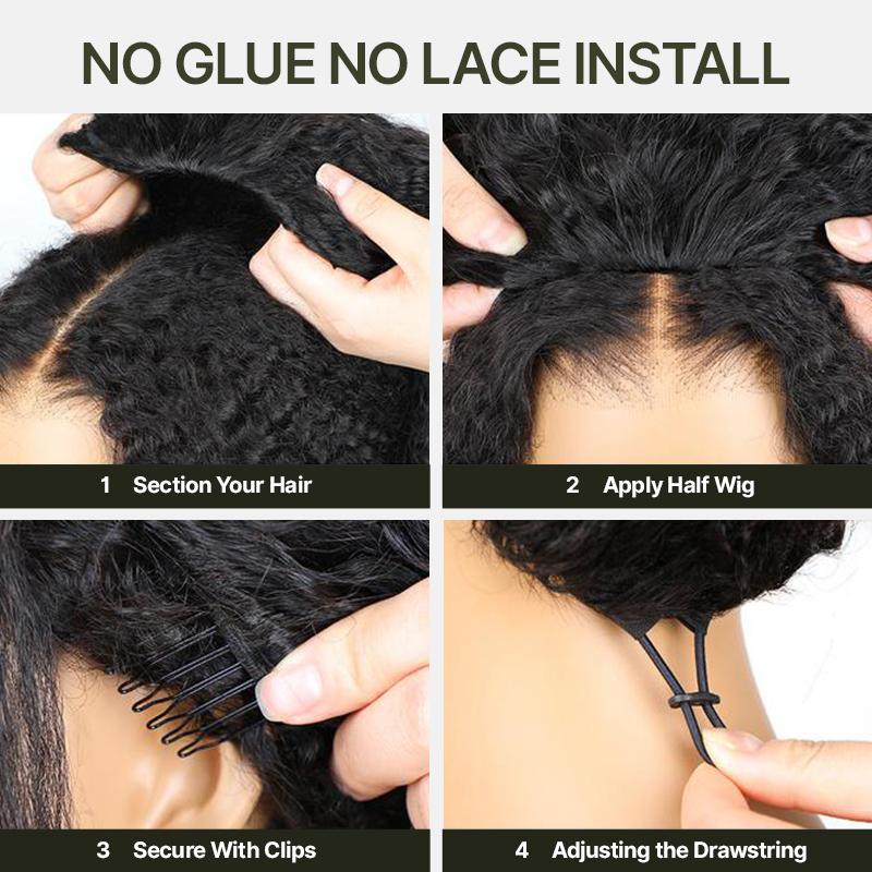 AQA 26" Ready-to-Wear Curly Half Wig – Natural Shaggy Waves